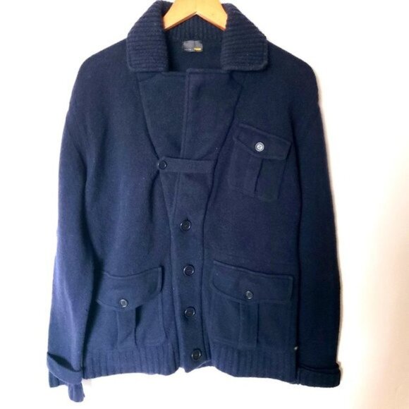 Fendi Blue Mens Coat Jacket Wool Blend XL - Picture 1 of 15